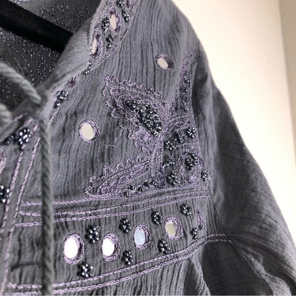 Wildheart By Eternal Sunshine Creations Boho Top Embellished Swing Long Sleeve S - Picture 4 of 10